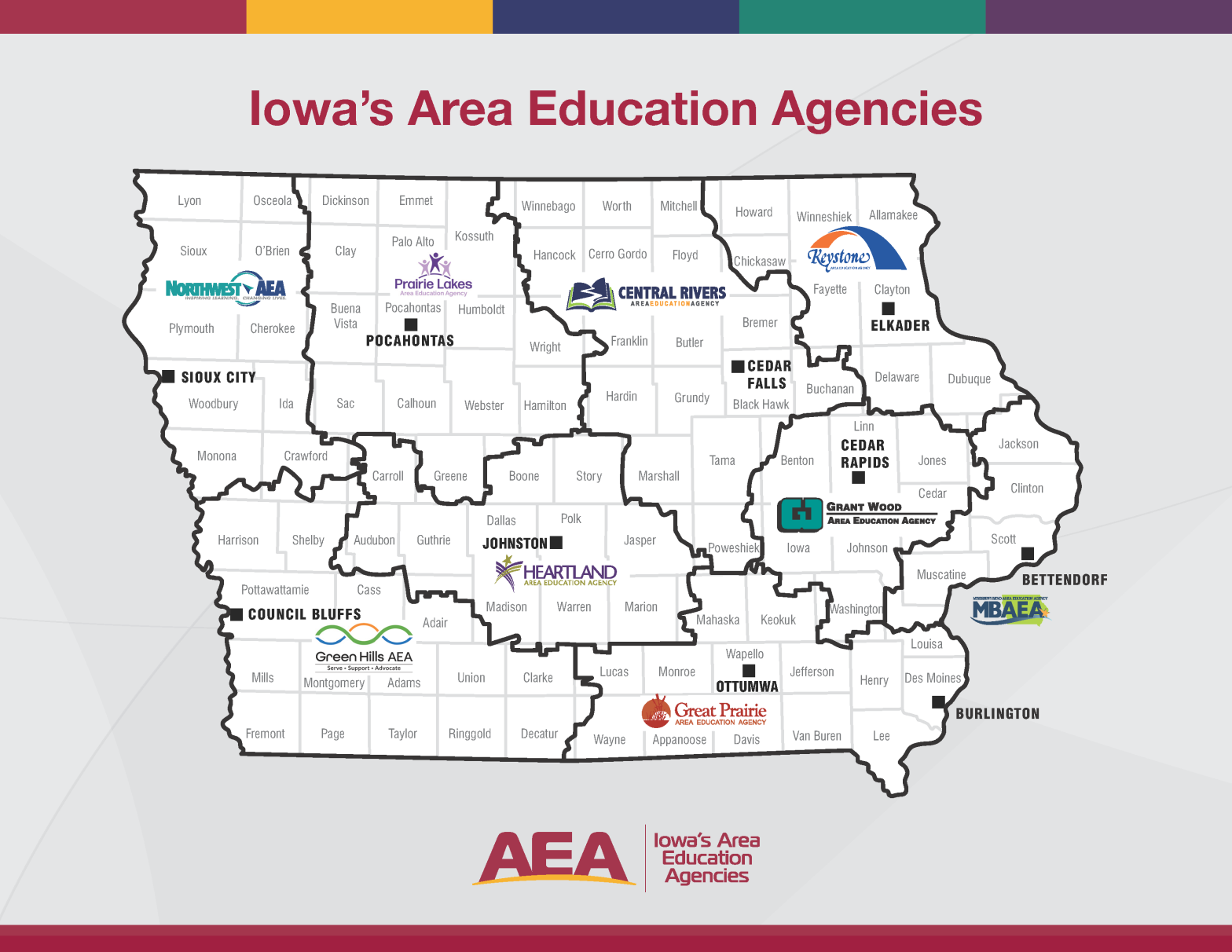 Map of Iowa Area Education Agencies