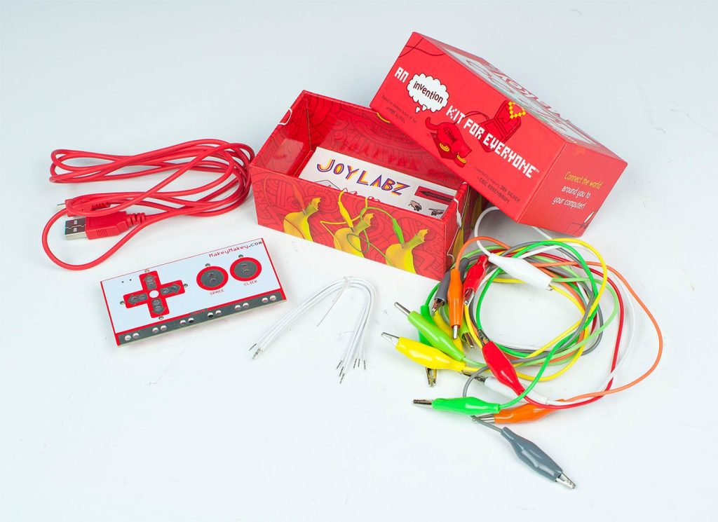 Makey Makey, cords, and box