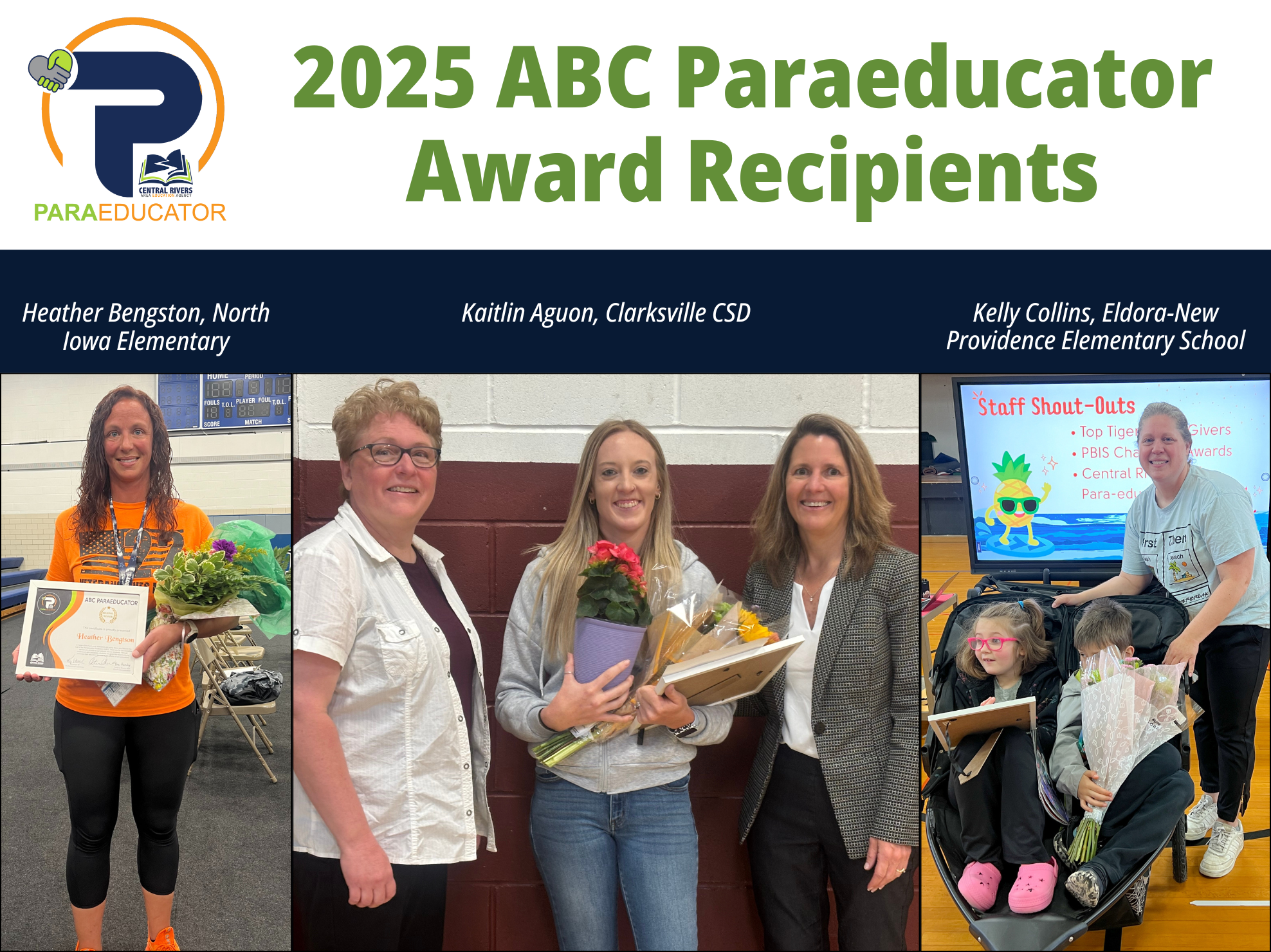 Congratulations to Heather Bengston, Kaitlin Aguon and Kelly Collins, our ABC Award winners for the NW, NE and South Sectors!