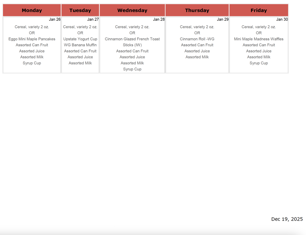 River Hills Jan. breakfast 2