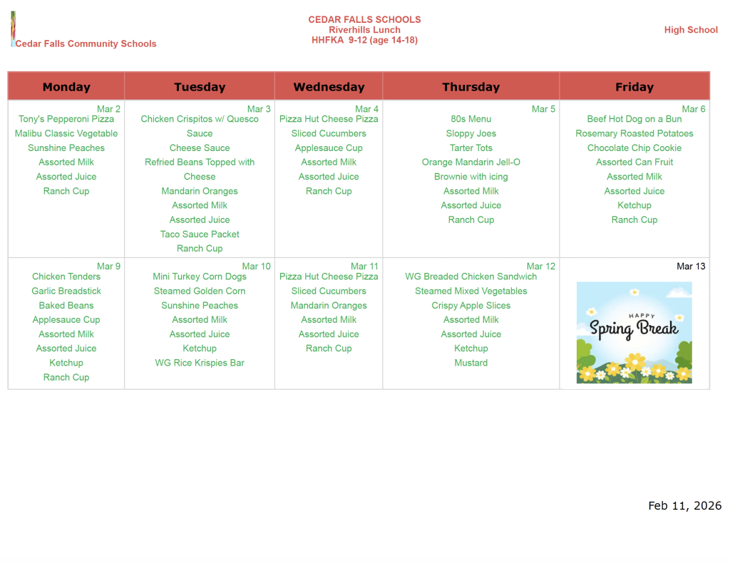 River Hills March lunch 1