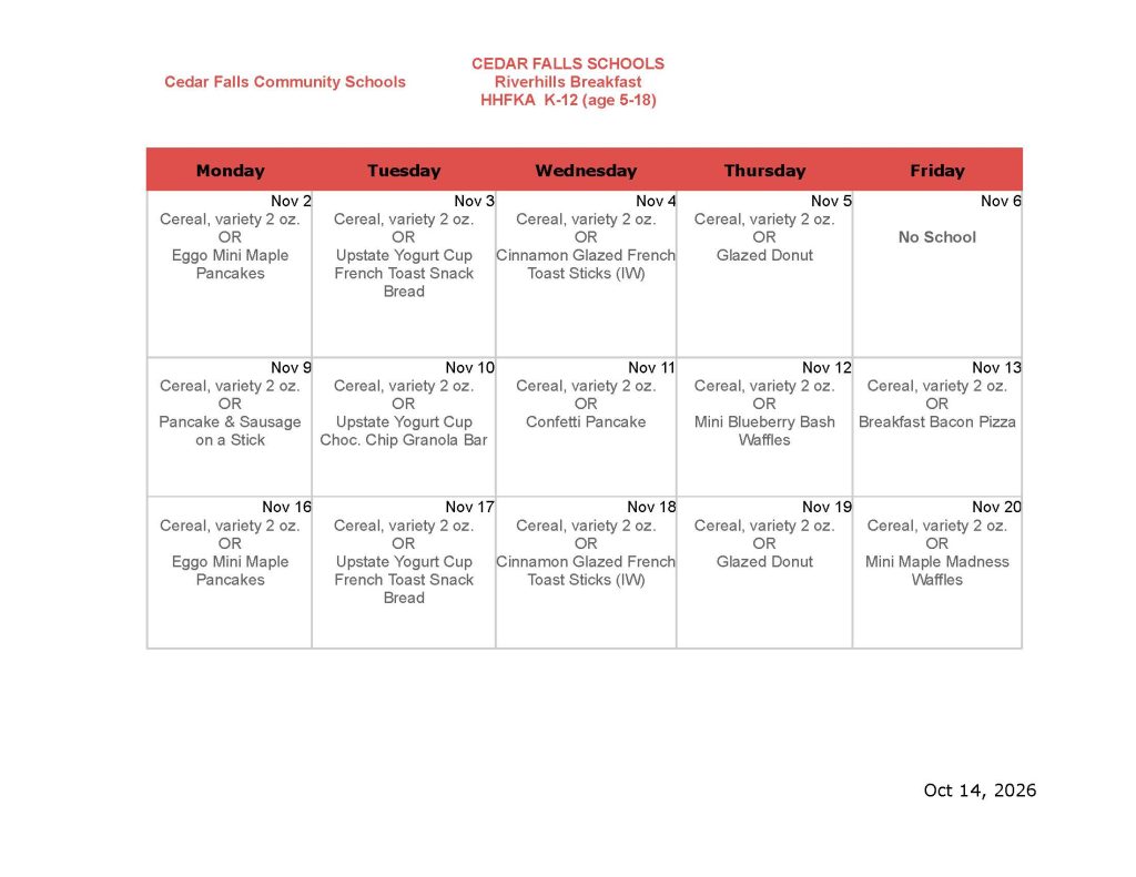 Nov. Breakfast menu (1) - River Hills School